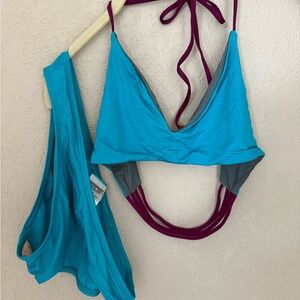 Patagonia Teal and Maroon Bikini Set